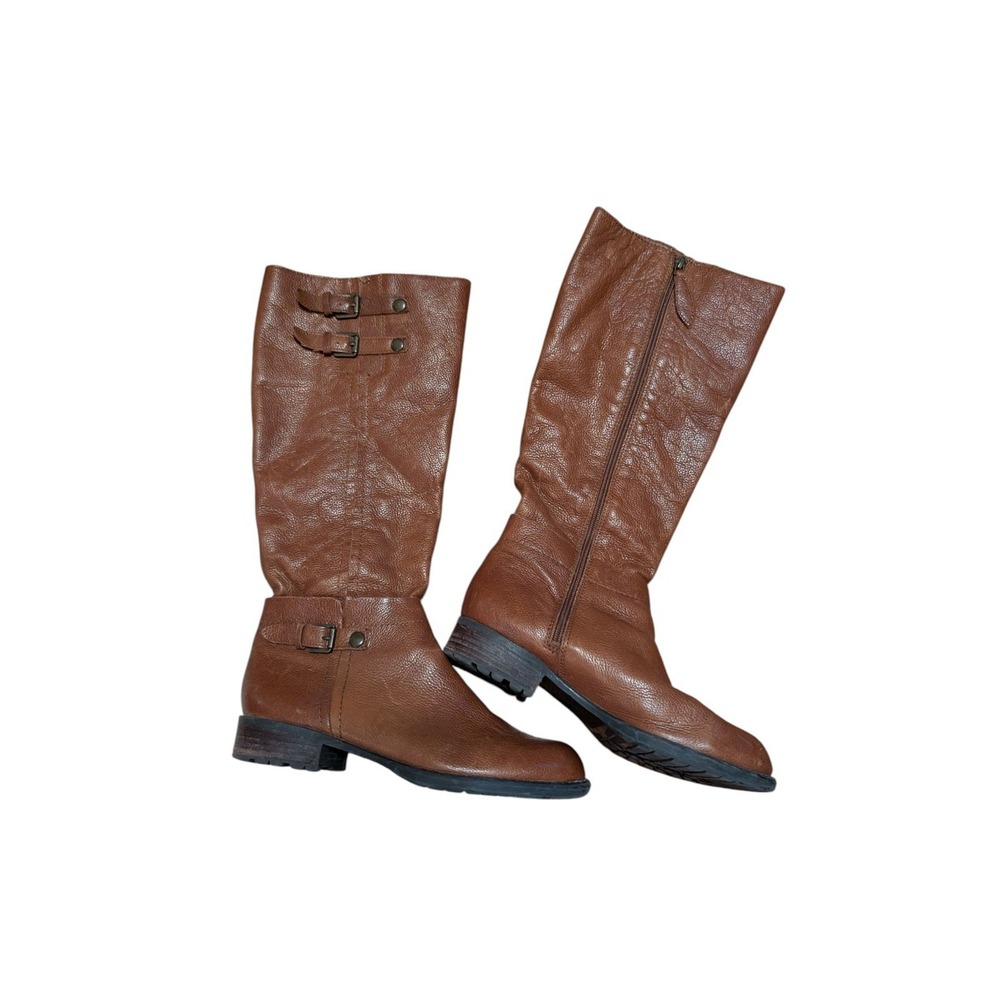 Franco Sarto‎ L-Pacer Women's Size 8M Brown Leather Knee-High Boot with Zip